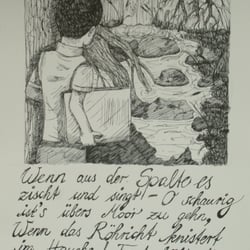 Illustration zum Gedicht „Knabe im Moor“ von Annette von Droste-Hülshoff