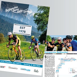 Flyer und Beachflags Ruinaulta Ilanz Vals Radsportveranstaltung