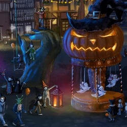 Wimmelbuch Halloween in Quedlinburg Abschnitt