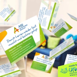 Flyer-Karten für ASS Lerntherapie Zentrum