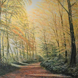 Pfungstadt Herbststimmung am Sandbach / Acryl auf Leinwand