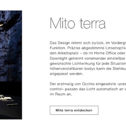 Occhio – Landingpage für die Leuchtenserie Mito