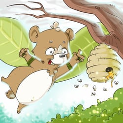 Kinderbuch-Illustration: Honigbär