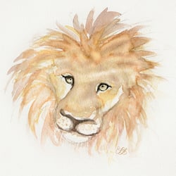 Löwe – traditionelles Aquarell