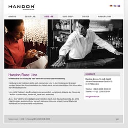 Layout und Umsetzung mit Typolight für den Bekleidungshersteller HANDON dressed to sell GmbH