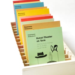 Kunstverein Hildesheim Flyer-Serie für unterschiedliche Veranstaltungen