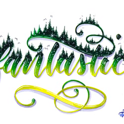 Brushlettering mit Illustration