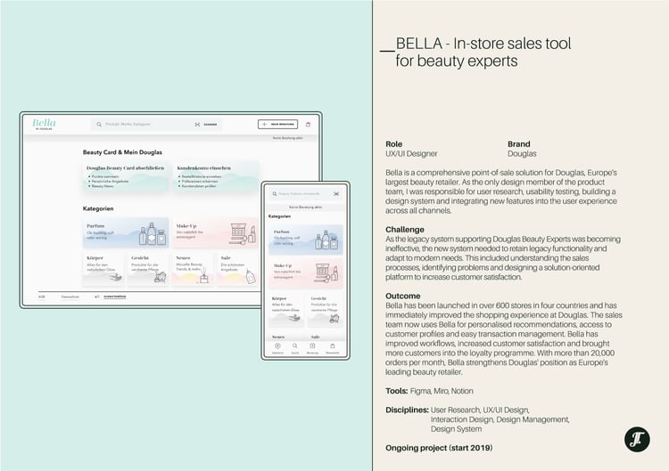 BELLA – In-store sales tool  for beauty experts