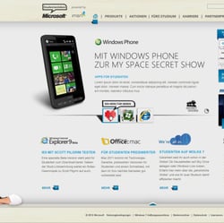 Microsoft Studentenleben – Screendesign