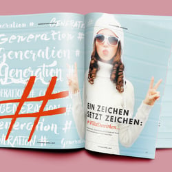 Aufmacherseite eines Artikels über die Generation Hashtag