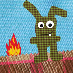 Hase am Lagerfeuer