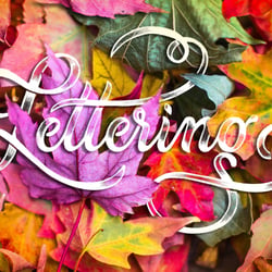 Lettering with leaves