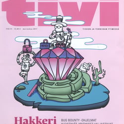 Illustration für das finnische Technologie- und Spielemagazin MB, Cover: Gute Hacker gegen Böse Hacker