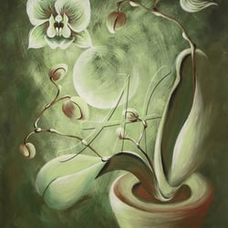 Orchidee bei Mondschein, 120 × 160 cm