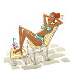 sunbathing
