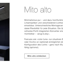 Occhio – Landingpage für die Leuchtenserie Mito