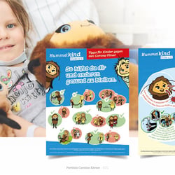 Plakate zum Thema Covid-19 und Hygienehinweise für Kinder