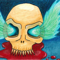 Blue Flame Skull