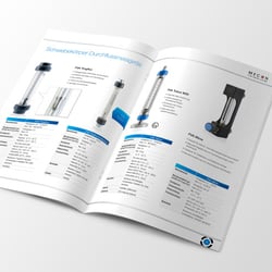 Katalog für Durchflussmessgeräte – Fotografie, Layout