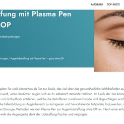 Augenlidstraffung mit Plasma Pen