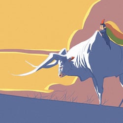 boy and ox: mood painting