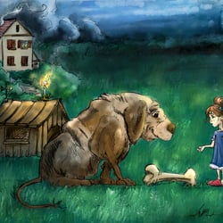 3 – charlotte spricht mit hund -neu