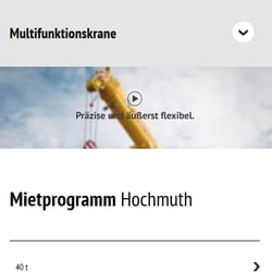 Die Hochmuth Firmenwebseite auf dem Smartphone