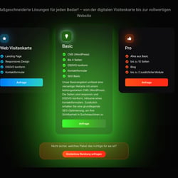 Animierte Pricecard für Webdesign-Pakete