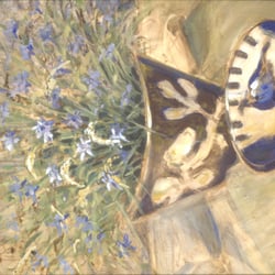 Kornblumenstrauß, Caparol, 79×59 cm, 1990