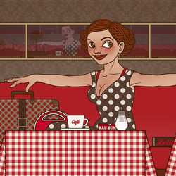 Lola im Cafe