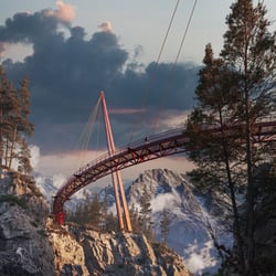 Außenvisualisierung einer Bergbrücke