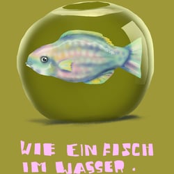 Ein Fisch im Wasser