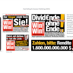 SocialMedia-Motive und Banner: Promotion eines „Reich-mit-Trading“ Angebots von Gevestor