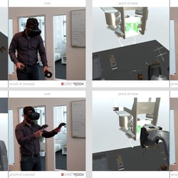 Ausschnitte aus einem Video zur Demonstration von Virtual Reality Technologie