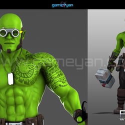 3D Funifap Krieger Spiel Character Modeling