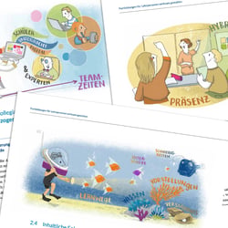 Lernmittel Illustrationen für Lehrstudie