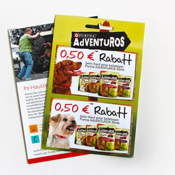 6-seitiger Flyer mit Falz für Gutscheine