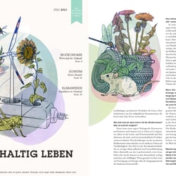 Illustrationen für die Ausgabe Nachhaltig leben in|pact media GmbH
