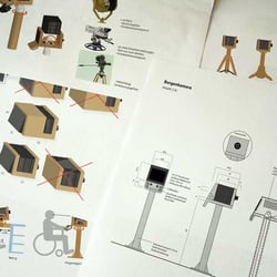 Entwurf und technische Zeichnung Kamera-Exponat