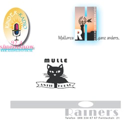 Signets: Reisebüro Hildebrandt, Mulle Antik House, Kinderradio Südpolshow, Rainers.