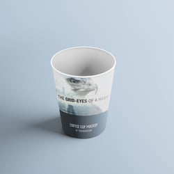 Anzeigenmotiv auf Papbecher