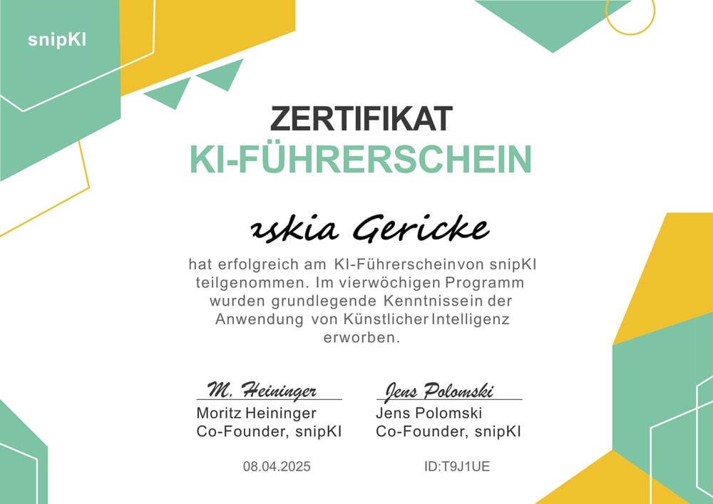 Dein KI-Führerschein Saskia Gericke
