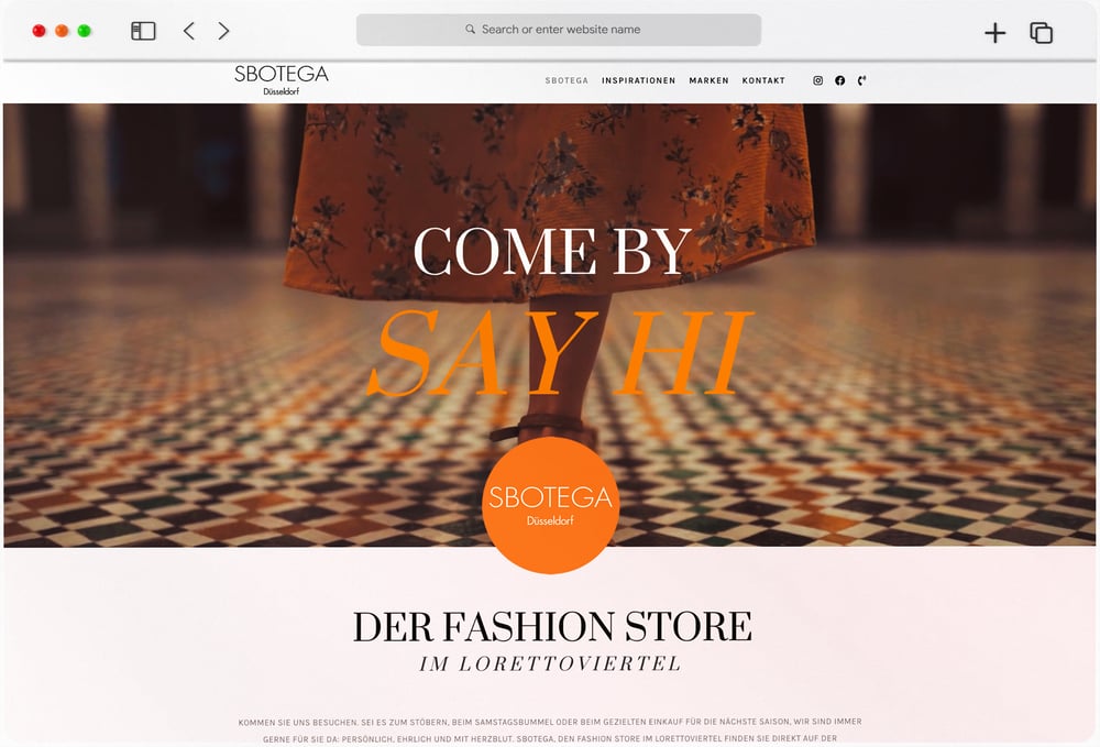 WordPress-Elementor Website für SBOTEGA Fashion Store Düsseldorf