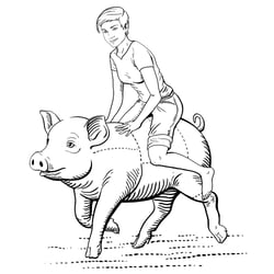 Metzger Schwein Haben by Lea Metzger – Wein Etikett Illustration
