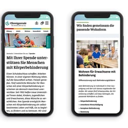 Website Pfennigparade – Content Page – Mobile