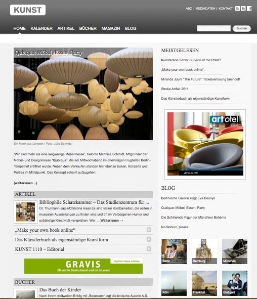 Screenshot KUNST Magazin