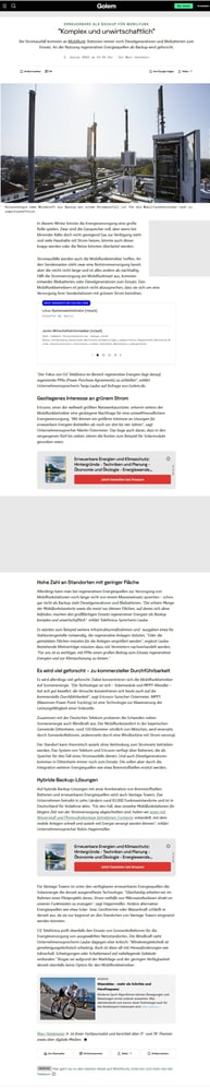 Hintergrundbeitrag für Golem.de