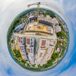 Kugelpanorama / Little Planet – Baustelle Ökohaussiedlung Friedrichsdorf