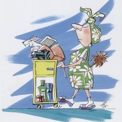 Karikatur Putzfrau
