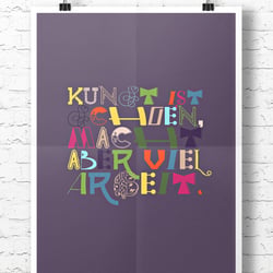 Illustration eines Poster „Kunst ist schön“